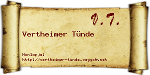 Vertheimer Tünde névjegykártya